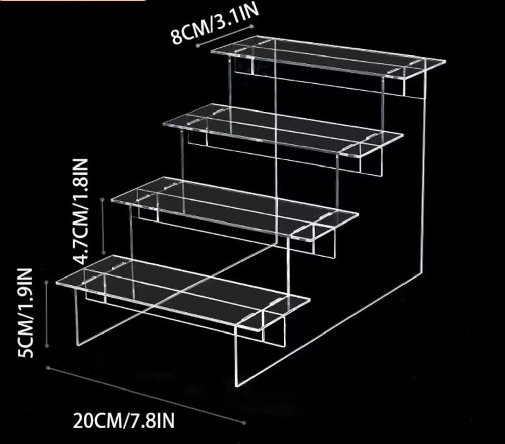 4-Tier Acrylic Display Riser Shelves